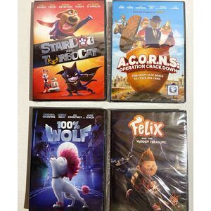 Kids 4 DVDs Stardog Turbocat ACORNS 100% Wolf Felix Hidden Treasure NEW SEALED!